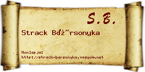 Strack Bársonyka névjegykártya